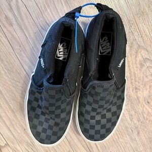 Vans Black Checkerboard Slip-On Shoes